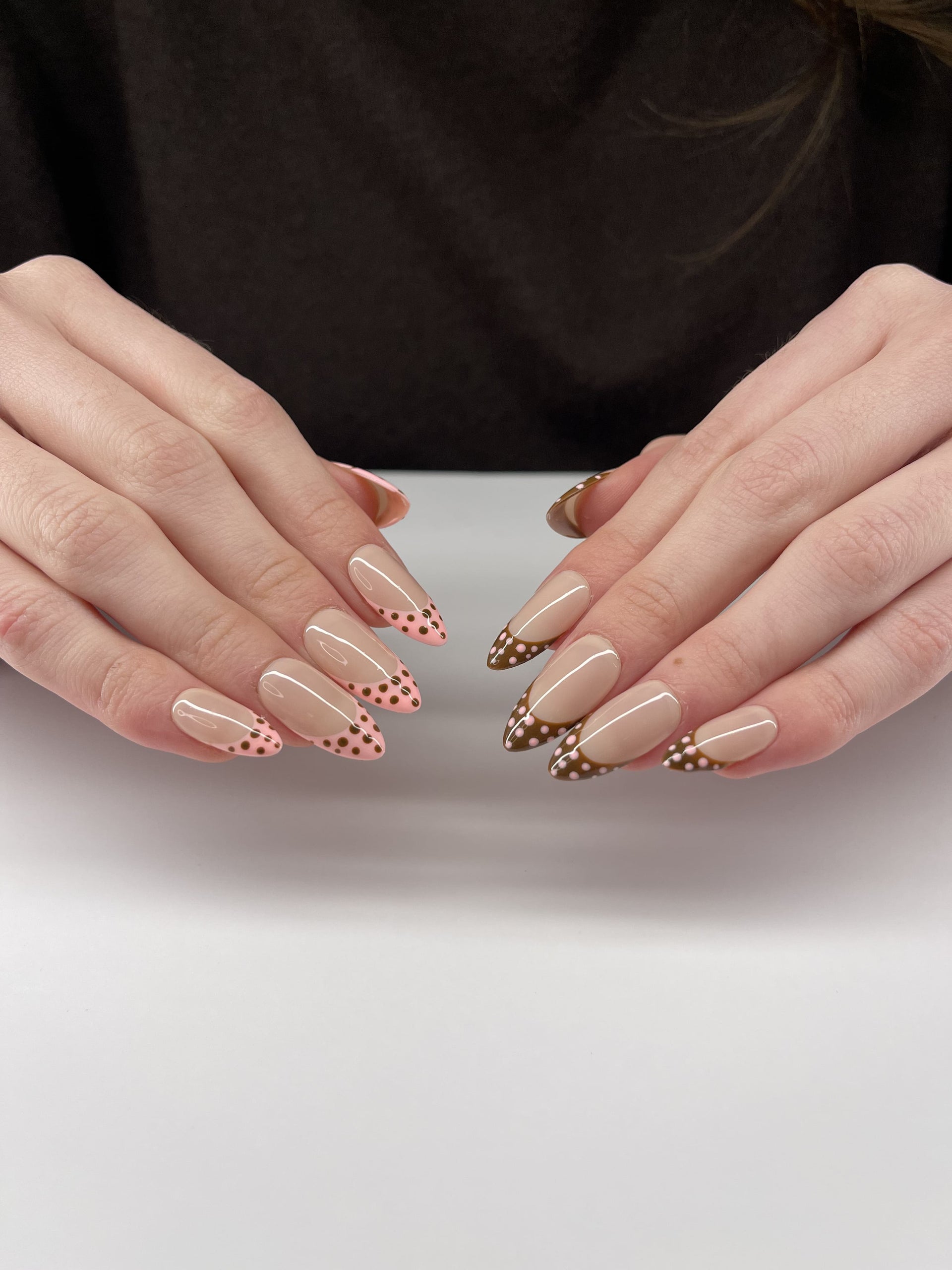 French Polka rose Shaunails