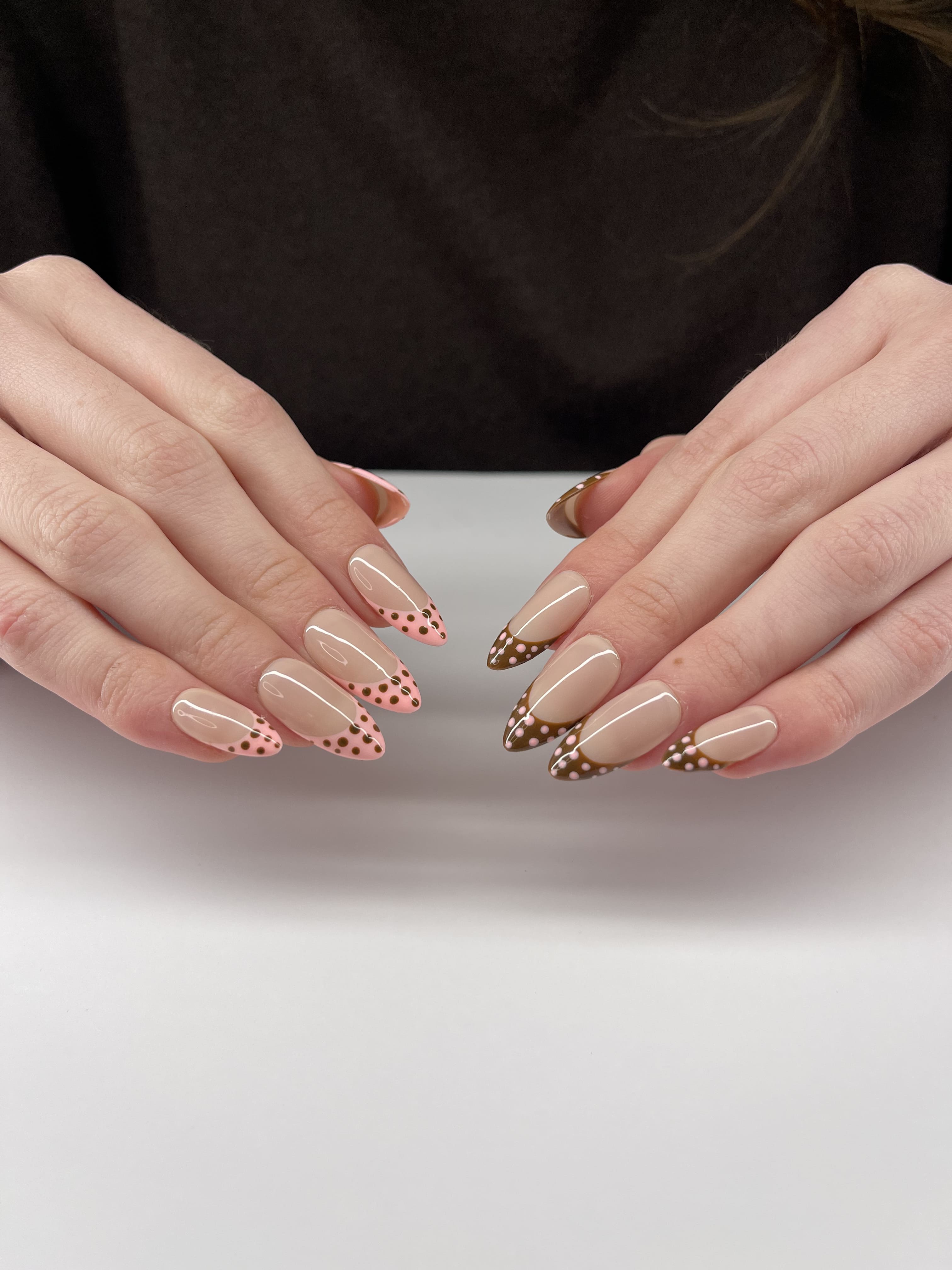 French Polka rose Shaunails