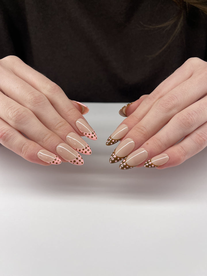 French Polka rose Shaunails